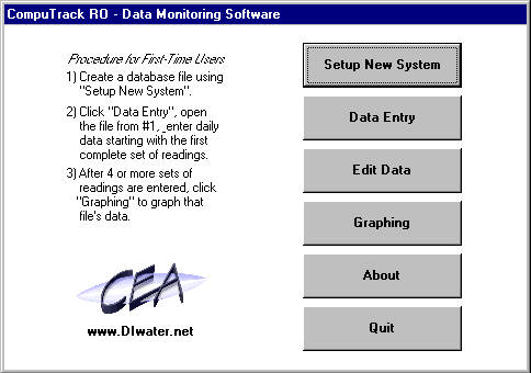 Main Page of CompuTrack RO - Data Monitoring Software